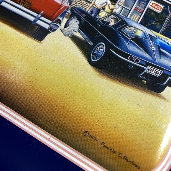 Coca Cola Vintage Dairy Queen Tin Serving Tray Vintage Enamel Barware Blue Red - Picture 12 of 15